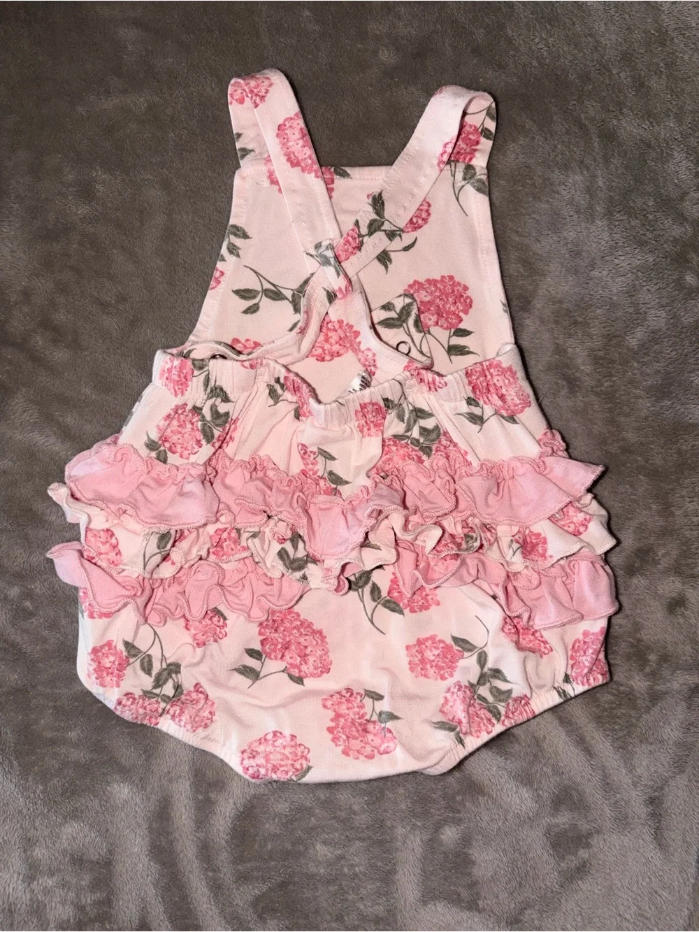Milkberry hydrangea bubble romper 6-9M